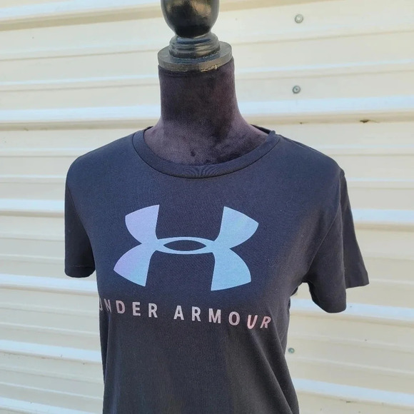 NWT Under Armour Women's Graphic Big Logo The Classic Tee Stretch sz Small S - Picture 11 of 12